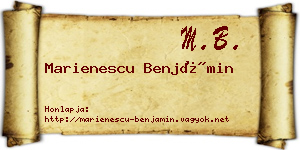 Marienescu Benjámin névjegykártya